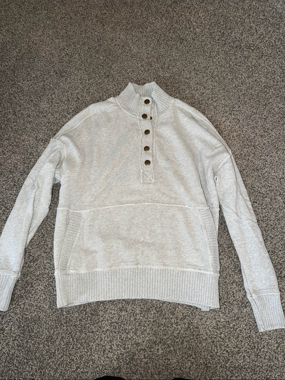 Light Gray Button-Front Women's Sweater - aerie